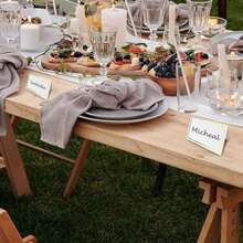 25/50 Pcs Gold Foil Framed Place Cards, Elegant Name Tag, Dining Table Decor Name Cards, Blank Place Cards, Guest Cards, Gold/Silver Foil Stamped Wedding Dinner Table Name Cards, Guest Seating Sign-In Cards, Place Cards, Christmas Wedding Dinner, Party Dinner, Decorations - Multicolor - View 9