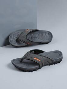 Everyday Comfort Men's Flip-Flops - Soft Casual Thong Sandals - Grey - View 4