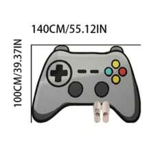 1 pieza Alfombra decorativa de consola de juegos de dibujos animados gris, alfombra decorativa, decoración de dormitorio, alfombra pequeña, alfombra, decoración del hogar, alfombra de sala de estar, alfombra pequeña de sala de estar, alfombra de dormitorio, decoración del hogar de sala de estar, alfombra para exteriores, alfombra lavable - Multicolor - Ver 14