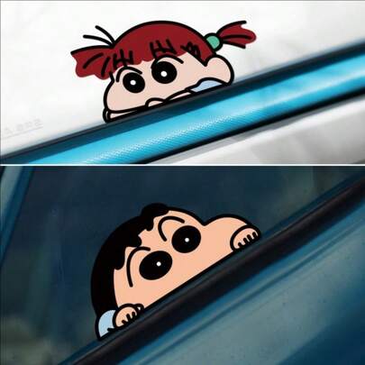 1pc New Cute Xiaoxin Xiaokui Probe Cartoon Electric Car Car Decoration Motorcycle Helmet Waterproof Decorative Stickers