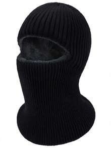 1pc Men's Winter Knitted Windproof Warm Ski Mask With Holes, Fleece Face Mask Unisex Essential Neck Warmer & Hat Set - Multicolor - View 6
