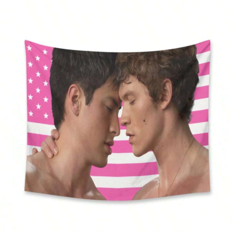 Vintage Heated Rivalry Tapestry, Retro Game Day Flag, Sports Aesthetic Wall Decor, Classic Competition Banner, Bedroom Dorm Decor For Fans, Hudson Williams Connor Storrie Chemistry Flag - B - 查看 1