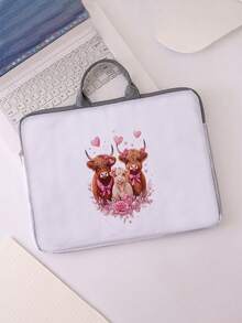 Valentine's Day Funny Pattern Printed Laptop Sleeve, Laptop Fabric Cover Accessories, Soft Laptop Sleeve, Soft Laptop Cover, Laptop Cover, Tablet Cover, Leather Bag, Laptop Zipper, Computer Cover, School & Office - Multicolor - View 2