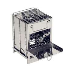 Estufa de leña portátil plegable para camping, estufa plegable para fogata, estufa para cocinar al aire libre, picnic, senderismo y barbacoa - A - Ver 8