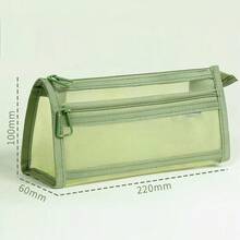Transparent Mesh Pencil Case, Large Capacity Stationery Box With Double Layer Design For Students, Exams - Multicolor - View 10