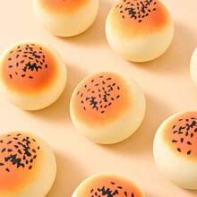 Creative Realistic Custard Tart Squeeze Toy, TPR Slow Rebound Cake Dessert Stress Relief Squeeze Toy, Fidget Toy, Boredom Buster, Pressure Relief Gadget, Small Toy - Multicolor - View 6