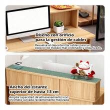Mostrador De Madera Con 2 Cajóns Moderno Y Minimalista - color madera - Ver 5