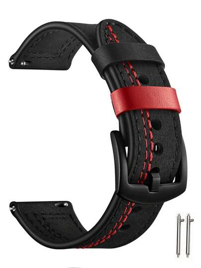 1PC Men Women High-End Black Retro Calf Leather Watchbands 20mm 22mm Watch Strap Compatible With Samsung Galaxy Watch 7 6 5 4 40mm/44mm,Compatible With Samsung Galaxy Watch 3 41mm 45mm,High Quality Business Watch Band For Watch GT2 For Watch GT Active For Gear Sport Strap For Amazfit Bip Compatible With Samsung Gear S2 S3,Bracelet Watch Strap Accessories Compatible With Hua-Wei Watch 5/4/3/GT5/GT4/GT2