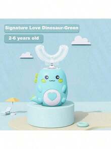 1件套 - 迷你便携式卡通恐龙360°清洁器，360°全口自动清洁，IPX7级防水设计，150mAh电池容量，是送给男孩女孩的完美生日礼物。多模式高频振动，搭配IPX7级防水设计，使其成为圣诞节或万圣节送给家人和朋友的完美礼物。