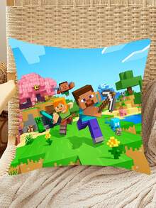 Minecraft 4 件装像素图案铝箔枕套 - 尺寸 17.71 x 17.71 英寸。像素游戏风格枕套。矿工主题派对抱枕套。适用于家庭、教室、床、沙发、躺椅等场所，游戏主题抱枕套。适合家居、生日装饰。是[游戏名称]粉丝、游戏室装饰和像素主题派对装饰的理想之选。 - 彩色 - 查看 14