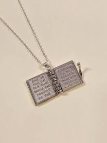 1本带书页的圣经，内含主祷文，配以十字架吊坠，护身符项链，圣经十字架，幸运符 - A - 查看 11