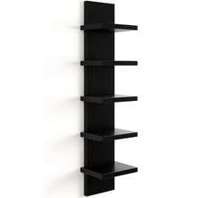 3/5 Layer Suspended Wall Shelf - A Modern Storage Unit That Saves Space, Made Of PVC Material, Suitable For Bedrooms, Living Rooms, And Offices - Practical Wall Bookshelves, Multifunctional Storage Shelves - màu đen - Xem 9