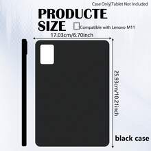 CJIAXIN M11 2024 平板电脑保护套，兼容 TB330FU/TB330KU，轻薄软壳平板电脑保护套，适用于 Tab K11 2024 型号，防刮防震保护套，黑色，简约设计，耐用材质 - 黑色 - 查看 2