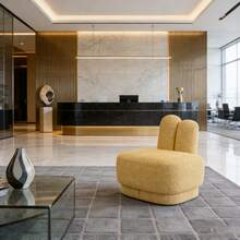 Yellow + Fabric + Foam + Plywood + Solid Wood + Foam