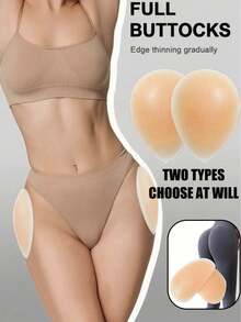 Women's Silicone Breast Pads, Fake Buttocks, Adhesive Shaping Stickers, Buttocks Pads, Breast Augmentation, Buttocks Enlargement, Improve Sagging Body Shape, Create Sexy Curves, Peach-Like Buttocks, Suitable For Tight Clothing, Yoga Pants, Jeans - Multicolor - View 1