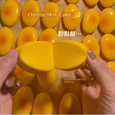 1pc New Slow Rebound Ultra Soft Plush Sea Blue Cheesecake Squeeze Toy, Stress Relief Fidget Toy, Office Desk Toy, Sensory Toy, Birthday/Christmas/Halloween Gift, Perfect Present