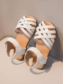 儿童平底凉鞋，米色，夏季婴幼儿凉鞋 - 米色 - 查看 5