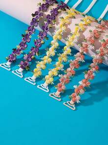 彩色花朵蕾丝文胸肩带 刺绣花朵内衣替换肩带 性感搭配文胸肩带 可暴露漏尿内裤肩带 连衣裙背心细肩带 隐形无痕文胸肩带 - 彩色 - 查看 6