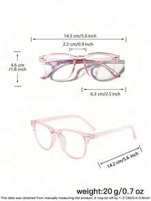 4 副男女童 9-14 岁圆形聚碳酸酯眼镜框，时尚潮流眼镜，可戴眼镜阅读学习，附赠眼镜盒 - 彩色 - 查看 9