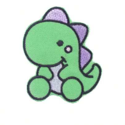 1片绿色卡通恐龙刺绣布贴，适用于DIY牛仔裤、夹克、服装、包包、帽子修补和装饰