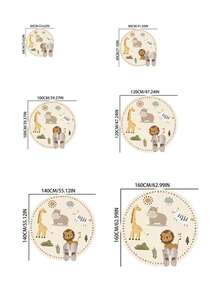 1件装斑马、河马、长颈鹿、狮子图案儿童房装饰地毯，卧室装饰，游戏室小地毯，地毯，家居装饰，客厅地毯，客厅小地毯，卧室地毯，客厅家居装饰，户外地毯，可水洗地毯