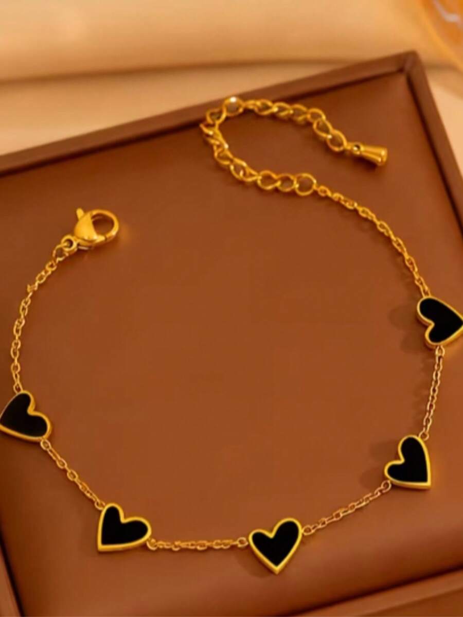 1 pieza Pulsera de moda con corazón de doble capa - Multicolor - Ver 1