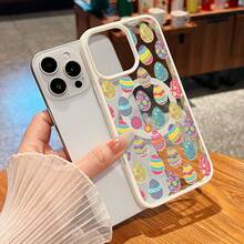 Easter Egg Mobile Phone Case, Designed With Vibrant Colors And Floral Patterns, Suitable For IPhone 16, 15, 14, 13, 12 And 11 Pro Models, Made Of TPU Material, And Provides Shockproof Protection. Perfect For Family, Friends, Children, Birthdays, Spring, Holidays, Boyfriends, Girlfriends, And Valentine's Day Gifts. - CZ22 màu trắng - Xem 1