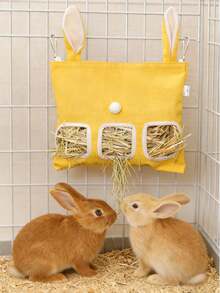“1个装可水洗兔子和豚鼠干草喂食袋 - 魔术贴固定喂食袋，适用于仓鼠等小型宠物 | 易于使用的可重复使用小型动物干草收纳袋 | 情人节宠物礼物” - 彩色 - 查看 1