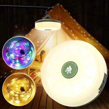 39.4ft Solar Fairy String Lights, 4-In-1 Portable Waterproof Camping Lantern With 8 Lighting Modes, Hanging Rechargeable Tent Light For Christmas Decor, Patio Party And More - Camping String Lights - View 5