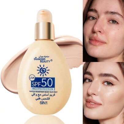 2-In-1 Foundation & Sunscreen SPF 50 | Ultra-Lightweight, Waterproof, Long-Lasting | Natural Makeup Finish Suitable For All Skin Types | Daily Makeup Essential | Romantic Holiday Gift