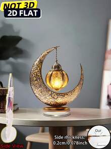 2D plano, decoraciones acrílicas elegantes de Eid - forma de media luna clásica, adecuadas para Ramadán y celebraciones islámicas, decoración del hogar y la cocina para fiestas, decoraciones de Ramadán | Decoración de patrones complejos | Estética tradicional, adecuada para 11 festivales Accesorios de escritorio de oficina Accesorios de escritorio Suministros de oficina Decoración de oficina - vistoso - Ver 5
