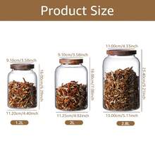 MYVIT 1 pieza Frasco de vidrio grande con tapa hermética, apto para harina, granos, café, pasta, etc., utensilio de cocina, utensilios de cocina, accesorio de cocina, suministros de cocina para el hogar, botella de vidrio - transparente - Ver 5