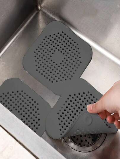 4/1 Set Shower Drain Catcher, Hair Catcher, Tub Drain Stopper, Sink Drain Protector With Suction Cup, Suitable For Bathroom, Bathtub And Kitchen