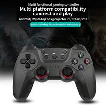 2.4G无线游戏手柄，带USB接收器，AAA电池供电，符合人体工程学设计，适用于PC/笔记本电脑/游戏主机 - 黑色 - 查看 6