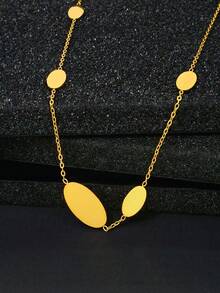Conjunto de joyas para mujer con colgante ovalado, collar y aretes, regalo para el Día de San Valentín, cumpleaños de la madre, aniversario, graduación, para ella, fiesta, citas, regreso a la escuela, colección de joyas de temporada - Multicolor - Ver 5