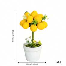 Decoración de bandeja escalonada con limón de estilo veraniego, planta de limón artificial, decoración rústica del hogar, planta de limón falsa en mini jarrón, accesorio de verdor para bandeja escalonada (estilo de limón) - Multicolor - Ver 17