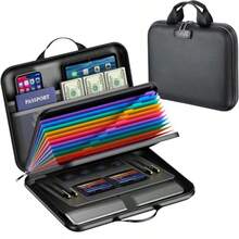 zxxPortaumentos Ignifugo Con Cerradura B ignifuga portatil para umentos con asas Caa de arcivo impermeable Doble Cremallera para umentos importantes  Oficina 37.5 x 27 x 6 caja de archivos - como en la foto - Ver 8