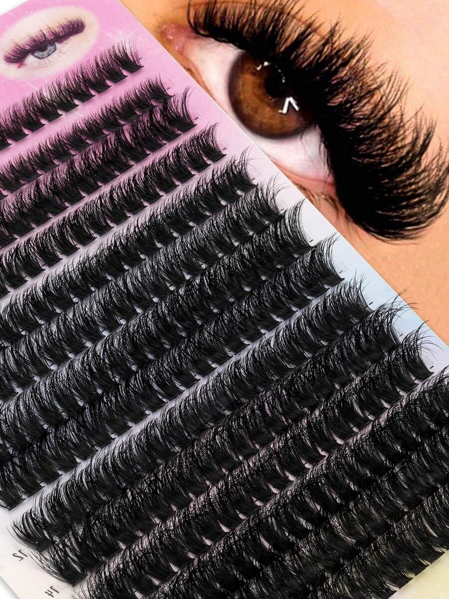 New 280 Slender Individual Eyelash Clusters - With A Natural Appearance, With A Curl Of 8-16 Millimeters, Fluffy And Thick DIY Eyelash Extension Product - Easy To Use, Reusable, And Comfortable,Eyelash Clusters, Individual Eyelashes, False Eyelashes - D - 查看 1