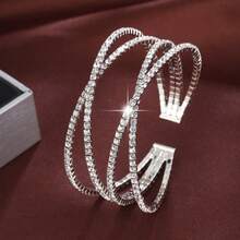 1件简约锆石镶嵌手镯，时尚百搭，适合新娘、婚礼、派对等场合。 - 開口手鐲 - 查看 16