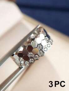 3件套蜂窝戒指首饰套装 - 时尚首饰套装，适合日常佩戴，也是圣诞节、新年、情人节和其他节日的礼物之选。 - 蜂巢戒指套裝 - 查看 10