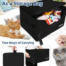 Petskd Portable Travel Litter Box Cats With Lid And 10 Pcs Liner Bags, Light Weight, Leak-Proof And Higher Sides Road Trips, Hotel Stays, Car Travel(Black) - Black - View 6