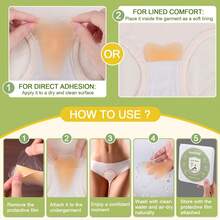 8-Pack Comfortable Anti Camel Insert For Women,Women's Upgraded Comfortable Reusable Adhesive Insert, Ideal For Yoga Leggings & Swimsuit - Apricot - View 6