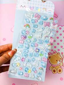 3D可爱贴纸手机壳装饰浮雕水晶趣味卡通贴纸，适用于杯子、文具盒、桌面装饰 - 新款3D仙鹤水晶贴纸 - 可爱飞鼠古风贴纸装饰 - 非常适合家居装饰、派对装饰、生日礼物 - 彩色 - 查看 6