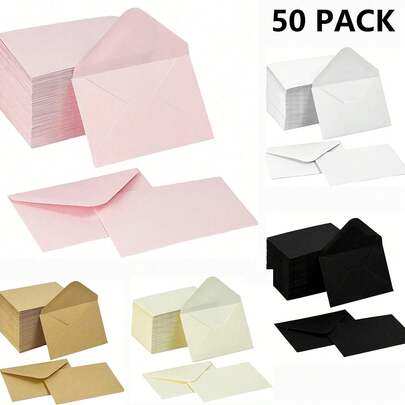 10/50/100pcs Gift Card Envelopes, 4 X 2.75 Inch Mini Envelopes, 120gsm Small Paper Business Gift Card Sleeves, Bulk, Compact Greeting Card Envelope Pockets, Suitable For Invitations