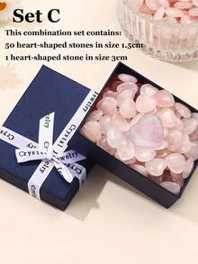 Rose Quartz Crystals Heart Decor Stones Thick Polished Cute Mini Pocket Stones Hand Carved Palm Gemstones Set Bulk Wholesale Pink Gift Reiki Energy Balancing Meditation Valentine's Day Gift Decor For Women - Pink - View 8