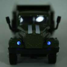 1:43 Niño Niño Tire hacia atrás Coche de juguete Modelo de vehículo de alta simulación con camión con sonido ligero - Verde militar - Ver 10