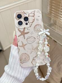 1 chiếc ốp lưng điện thoại thời trang in hình sao biển và vỏ sò, viền đục lỗ, màu sắc rực rỡ, dày dặn, chống rơi vỡ, kèm phụ kiện vòng tay hạt cườm, tương thích với iPhone 16/11/16pro/16plus/16promax/16e/15Promax/13/14/12/XS/XR/7G/8P, Galaxy S25/S25PLUS/S25 Ultra/A16/A36/A26, 11/12Pro/12/12X/13Pro/14Pro/15Pro/, 10/9/Note9/12c/Note11pro/Note8Pro - Nhiều màu - Xem 3
