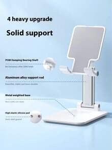 1pc Multi-Function Mobile Phone Holder, Foldable Slouchy Bedside TV Tablet Live Streaming Stand - Color - View 3