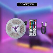 5V RGB LED Light Strip, Controlled By A 44-Key Infrared Remote. Dimmable. Bedroom TV Background Decorative Light Strip. New Year And Valentine's Day Party Decoration Lights. Home Decor Ambient Lighting. - Multi-color Light - View 15