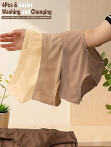 Bộ 4 chiếc quần lót nữ không đường may cạp trung Meralda nhiều màu sắc, quần lót nâng mông co giãn cao với họa tiết Giáng sinh, đồ lót nữ thoải mái. - Nhiều màu - Xem 3
